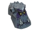 Lot ID: 394778763  Part No: 24304pb02  Name: Minifigure, Head, Modified Alien with Spikes on Top and Holes on Sides with 2 White Jagged Teeth, Yellow Eyes and Dark Purple Spots Pattern (Grimroc)