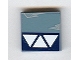 Part No: 3068pb0140  Name: Tile 2 x 2 with 3 White Triangles, Dark Blue Stripe and Wear Marks Adjacent Pattern (Sticker) - Sets 7252 / 7283