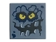 Part No: 3068pb1087  Name: Tile 2 x 2 with Rock Creature Face with Jagged Grin, Dark Blue Spots and Yellow Eyes Pattern (Brickster)