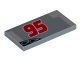 Part No: 87079pb0431R  Name: Tile 2 x 4 with Red '95', Exhaust Pipes and Gray Pattern Model Right Side