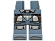 Part No: 970c00pb1753  Name: Hips and Legs with Dark Brown Holsters and Straps, Silver Armor Plates and Knee Pads, Dark Silver Boot Tips Pattern