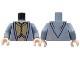Part No: 973pb0742c01  Name: Torso Harry Potter Dumbledore Dress Robe with Vest Pattern / Sand Blue Arms / Light Nougat Hands