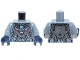 Part No: 973pb1629c01  Name: Torso Chima Dark Bluish Gray Armor, Silver Buckles, Bat Pendant and Dark Azure Round Jewel (Chi) Pattern / Sand Blue Arms / Dark Blue Hands