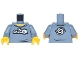 Part No: 973pb2820c01  Name: Torso Shirt with White 'GALIDOR' Logo and Swirl Emblem on Back Pattern / Sand Blue Arms / Yellow Hands