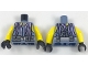 Part No: 973pb2859c01  Name: Torso Scuba Vest with Utility Belt with Pouches and Lavender Tentacles Pattern / Yellow Arms / Black Hands