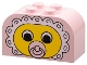 Part No: 4744px16  Name: Slope, Curved 4 x 2 x 2 Double with 4 Studs with Baby Face Pacifier Pattern