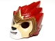 Part No: 11129pb04  Name: Minifigure, Headgear Mask Lion with Tan Face and Gold Crown Pattern