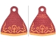Part No: 116134  Name: Minifigure Cape Cloth with Single Top Hole, Long - Spongy Stretchable Fabric with Bright Light Orange Hem and Swirls Pattern