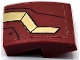 Part No: 15068pb508b  Name: Slope, Curved 2 x 2 x 2/3 with Gold Iron Man Hulkbuster Armor Plates with Black Lines Pattern Side B (Sticker) - Set 76105