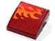 Part No: 15068pb651R Name: Slope, Curved 2 x 2 x 2/3 with Orange and Red Flames Pattern Model Right Side (Sticker) - Set 80019 Part No: 15068pb651R Name: Slope, Curved 2 x 2 x 2/3 with Orange and Red Flames Pattern Model Right Side (Sticker) - Set 80019