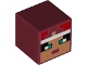 Lot ID: 253997673  Part No: 19729pb034  Name: Minifigure, Head, Modified Cube with Pixelated Nougat Face, Dark Turquoise Eyes, White Headband, and Red Hair Pattern (Minecraft Valorie)