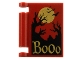 Part No: 24093pb095  Name: Minifigure, Utensil Book Cover with Gold Moon and 'Booo', Black Bats and Dead Trees Pattern