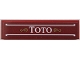 Part No: 2431pb0899  Name: Tile 1 x 4 with White 'TOTO' and Lines, Gold Filigree Pattern (Sticker) - Set 910035