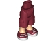 Lot ID: 403877257  Part No: 25727c00pb01  Name: Mini Doll Hips and Trousers Cropped Large Pockets, Light Nougat Legs and Dark Red Sneakers Pattern - Thick Hinge