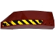 Part No: 41749pb022  Name: Wedge 8 x 3 x 2 Open Right with Worn Black and Yellow Danger Stripes Pattern (Sticker) - Set 70735
