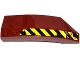 Part No: 41750pb022  Name: Wedge 8 x 3 x 2 Open Left with Worn Black and Yellow Danger Stripes Pattern (Sticker) - Set 70735