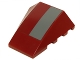 Part No: 47753pb040  Name: Wedge 4 x 4 No Studs with Dark Bluish Gray and Dark Red Stripe Pattern (Sticker) - Set 10195