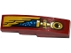 Part No: 61678pb091L  Name: Slope, Curved 4 x 1 with Gold Wing and Pipe Pattern Model Left Side (Sticker) - Set 70600