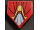 Part No: 66956pb05  Name: Wedge 2 x 2 x 2/3 Pointed with Iron Man Shield with Gold and Metallic Light Blue Armor Plates Pattern (Sticker) - Set 76192