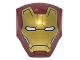 Part No: 85834pb01  Name: Large Figure Armor, Smooth with 2 x 2 Round Brick Attachment with Iron Man Gold Face Plate Pattern