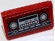 Part No: 85984pb381  Name: Slope 30 1 x 2 x 2/3 with Silver Car Radio and Tape Deck on Dark Red Background Pattern (Sticker) – Set 10304