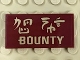 Part No: 87079pb0457  Name: Tile 2 x 4 with 'BOUNTY' (Ninjago Logogram) Pattern (Sticker) - Set 70618