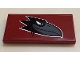 Part No: 87079pb0719R  Name: Tile 2 x 4 with Black Raven on Dark Red Background Pattern Model Right Side (Sticker) - Set 60209