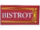 Part No: 87079pb1423  Name: Tile 2 x 4 with Yellow Frame and White 'BISTROT' Pattern (Sticker) - Set 910032