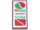 Part No: 87079pb1531 Name: Tile 2 x 4 with White Sign, Red and Green 'Octan' and Logo, 'SCUBA' and Dive Flag Pattern (Sticker) - Set 910040 Part No: 87079pb1531 Name: Tile 2 x 4 with White Sign, Red and Green 'Octan' and Logo, 'SCUBA' and Dive Flag Pattern (Sticker) - Set 910040