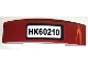Part No: 93273pb203  Name: Slope, Curved 4 x 1 x 2/3 Double with 'HK60210' Pattern (Sticker) - Set 60210