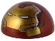 Part No: 93592pb01  Name: Windscreen 10 x 10 x 4 Canopy Dome Half Sphere with Dual 2 Fingers with Gold Armor Hulkbuster Face Pattern
