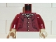 Part No: 973pb0119c01  Name: Torso Suit Jacket over Vest with Gold Buttons, Tan Shirt, Black Bow Tie Pattern / Dark Red Arms / Tan Hands