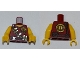 Lot ID: 156949101  Part No: 973pb0992c01  Name: Torso Dino Tranquilizer Bandolier, Belt and 'D' Pattern / Yellow Arms / Yellow Hands