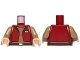 Part No: 973pb1254c01  Name: Torso SW Female Dark Red Vest and Dark Tan Top Pattern (Senator Amidala) / Dark Tan Arms / Light Nougat Hands