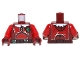 Part No: 973pb1504c01  Name: Torso SW Mandalorian Armor Plates Red with Holly and White Fur Collar Pattern (Santa Jango Fett) / Red Arms / Dark Red Hands