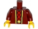 Part No: 973pb1873c01  Name: Torso Robe with Gold Trim over Red Shirt with Black Skulls and Belt with Gold Skull Buckle Pattern / Dark Red Arms / Yellow Hands