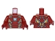 Part No: 973pb2268c01  Name: Torso Armor with Partial White and Blue Circle and Gold, Silver and Blue Plates (Mark 46) Pattern / Dark Red Arms / Dark Red Hands