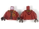 Part No: 973pb3313c01  Name: Torso Hooded Robe over Sweater, Bright Light Orange Collar, Gold Laces, Gryffindor Patch Pattern / Dark Red Arms / Dark Brown Hands