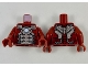 Lot ID: 401932906  Part No: 973pb3485c01  Name: Torso Armor with Metallic Light Blue and White Circle Arc Reactor, Silver Panels, Dark Silver Trim Pattern (Iron Man Mark 5) / Dark Red Arms / Dark Red Hands
