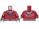 Part No: 973pb3903c01  Name: Torso Hooded Sweatshirt, Pockets and Dark Bluish Gray Markings Pattern / Dark Red Arms / Dark Bluish Gray Hands
