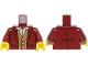 Part No: 973pb4603c01  Name: Torso Suit Jacket over Medium Nougat Vest and Light Nougat Shirt Pattern / Dark Red Arms / Yellow Hands