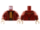 Lot ID: 407954545  Part No: 973pb4895c01  Name: Torso Robe with Gold Hems, Black Shirt with Gold and Dark Orange Center Panel Pattern / Dark Red Arms / Light Nougat Hands