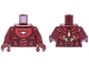Part No: 973pb5958c01  Name: Torso Armor with Metallic Light Blue and White Triangle Arc Reactor, Red Panels, Gold Trim on Back Pattern (Iron Man Mark 6) / Dark Red Arms / Dark Red Hands