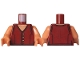 Part No: 973pb6267c01  Name: Torso Vest with 3 Gold Buttons, Black Seams, Nougat Neck Pattern / Nougat Arms / Nougat Hands