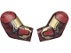 Part No: 981982pb436  Name: Arm, (Matching Left and Right) Pair with Gold and Silver Armor Plates, Red Shoulders and Panels with Black Outlines Pattern