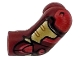Part No: 981pb431  Name: Arm, Left with Gold Armor Plates, Red Shoulder and Panels with Black Outlines Pattern