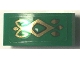 Part No: 11477pb149  Name: Slope, Curved 2 x 1 x 2/3 with Green Jewel and Gold Scrollwork Pattern (Sticker) - Set 41194