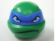 Part No: 12607pb02  Name: Minifigure, Head, Modified Ninja Turtle with Blue Mask and Frown Pattern (Leonardo)