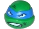 Part No: 12607pb09  Name: Minifigure, Head, Modified Ninja Turtle with Blue Mask, Scowl and Scratches Pattern (Leonardo)