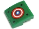 Part No: 15068pb661R  Name: Slope, Curved 2 x 2 x 2/3 with Black Bolts, Red and White Concentric Rings and Star in Blue Circle Pattern (Captain America Shield) (Sticker) - Set 76201